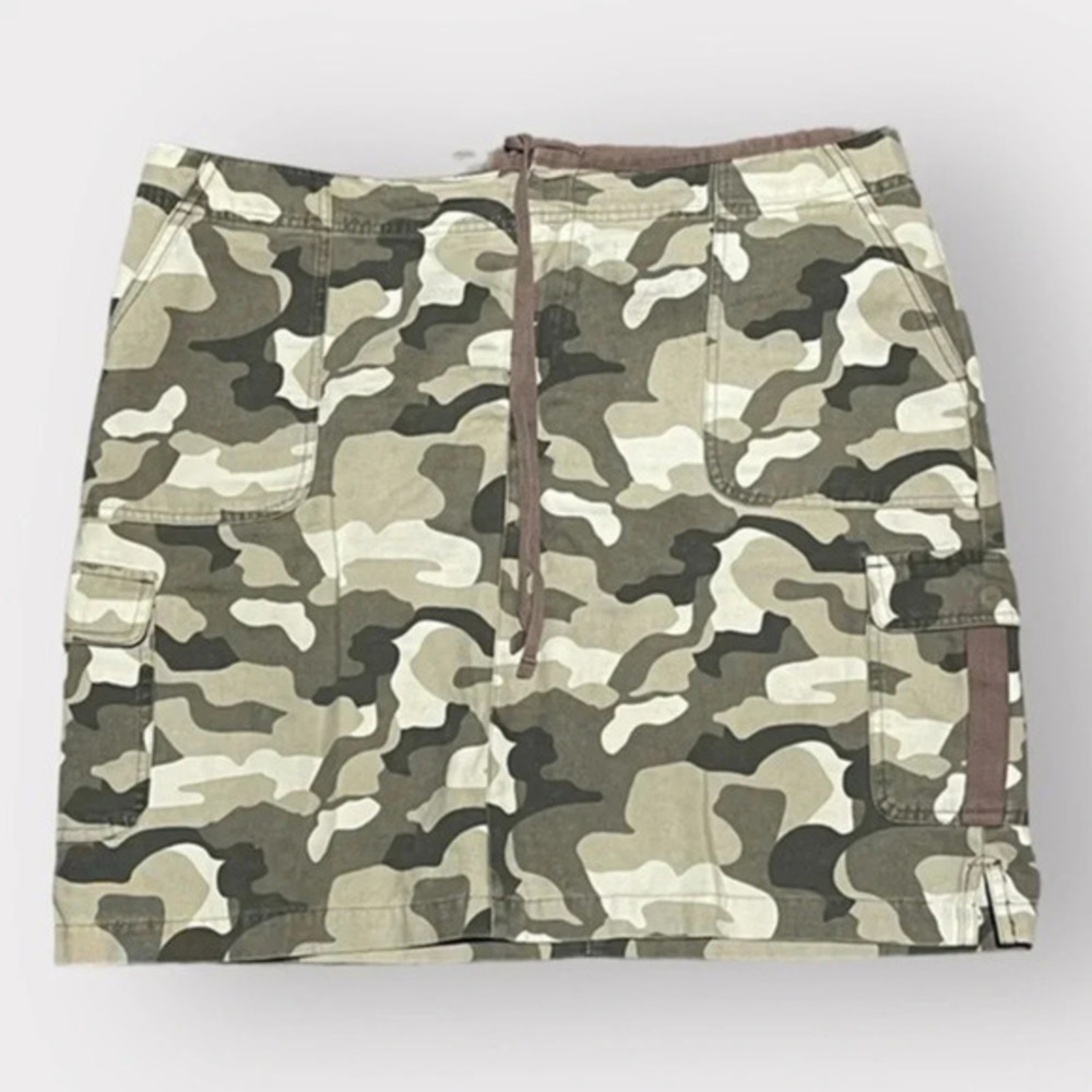 Cabela’s Casuals Women’s Plus Size 18 Brown Camo Button Up Skirt